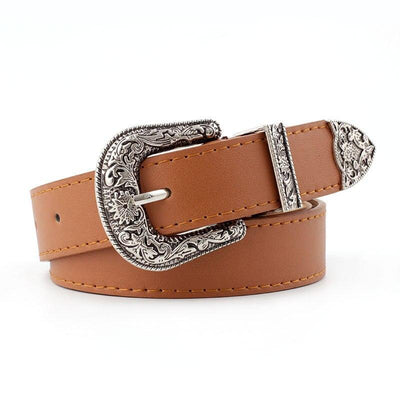 Vintage Cowboy Woman Leather Belt
