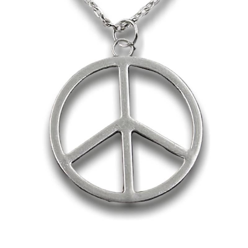 Vintage Peace And Love Silver Necklace