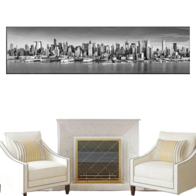Vintage New York Black And White Large Canvas Print