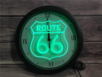Vintage Neon Route 66 Clock