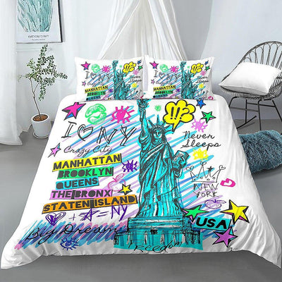 New York Teen Boy Vintage Duvet Cover