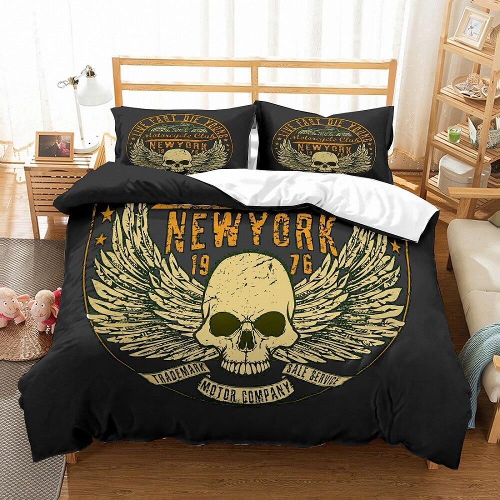 Vintage New York Duvet Cover Black