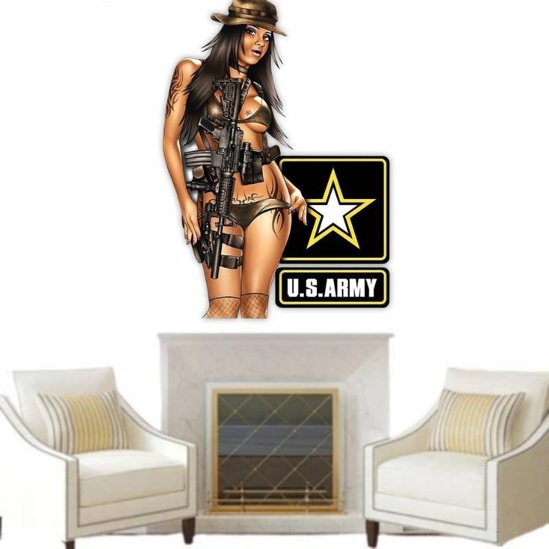 American Military Pin Up Girl Stickers