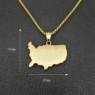 Vintage USA Map Pendant