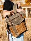 Vintage Brown Leather Backpack