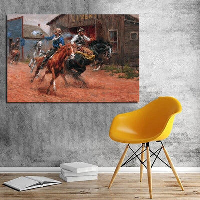 Vintage Western Cowboy Canvas Print