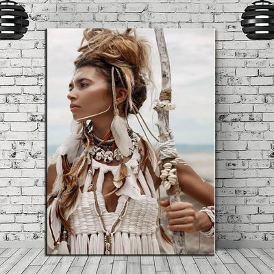 Vintage Native American Woman Canvas Print