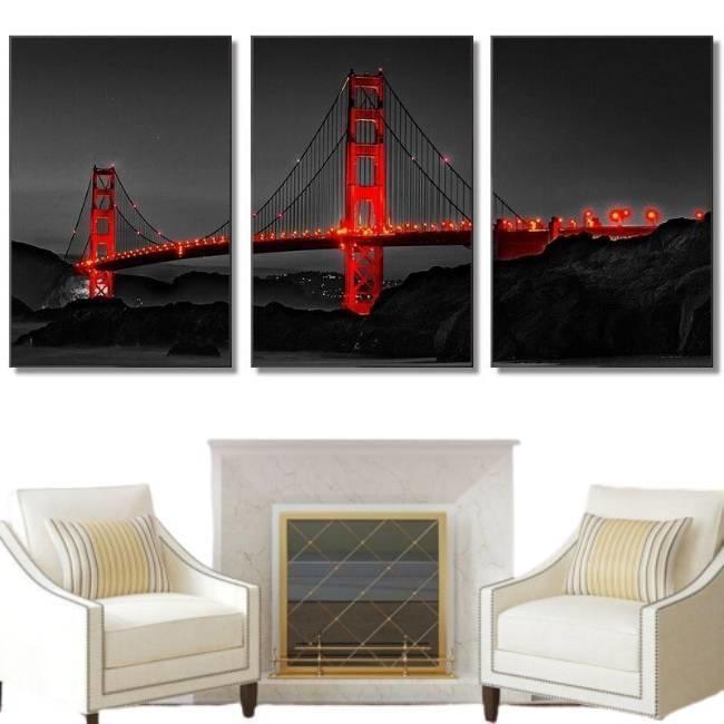 Golden Bridge Gate Vintage Canvas Print