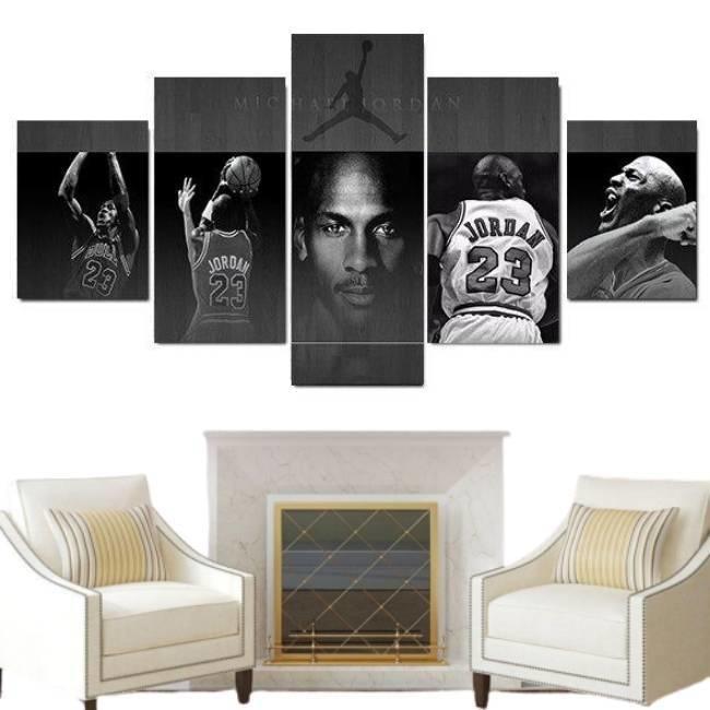 Vintage Michael Jordan Black And White Canvas Print