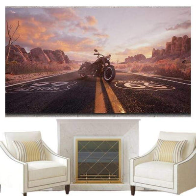 Route 66 Panoramic Vintage Canvas Print