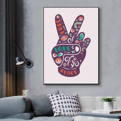 Vintage Canvas Print Peace And Love