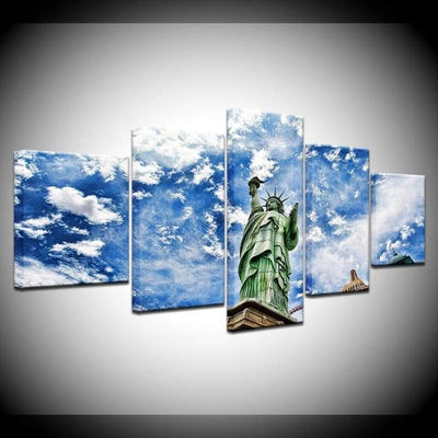 Statue Of Liberty New York Vintage Canvas Print