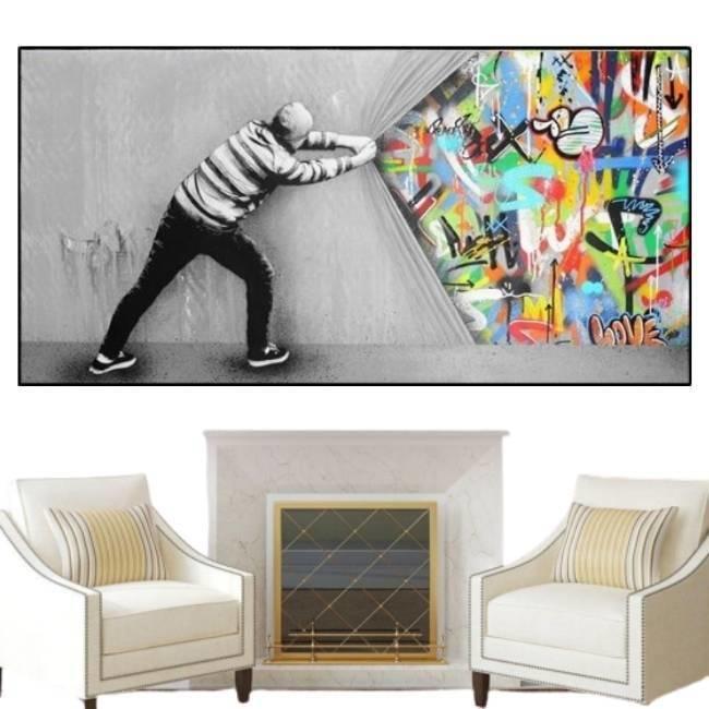 Vintage Urban Graffiti Canvas Print