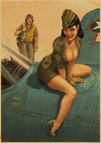 American WW2 Pin Up Stickers
